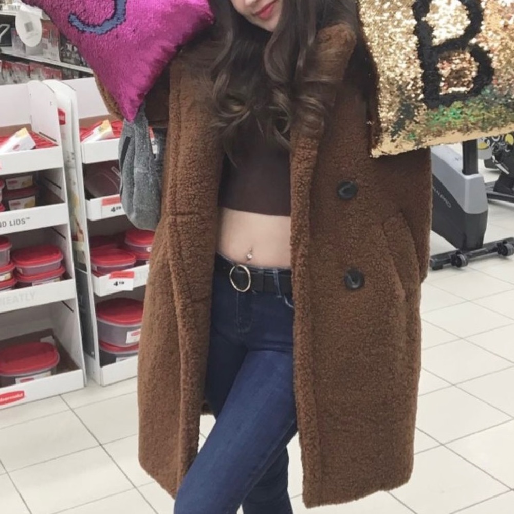 Brown teddy coat